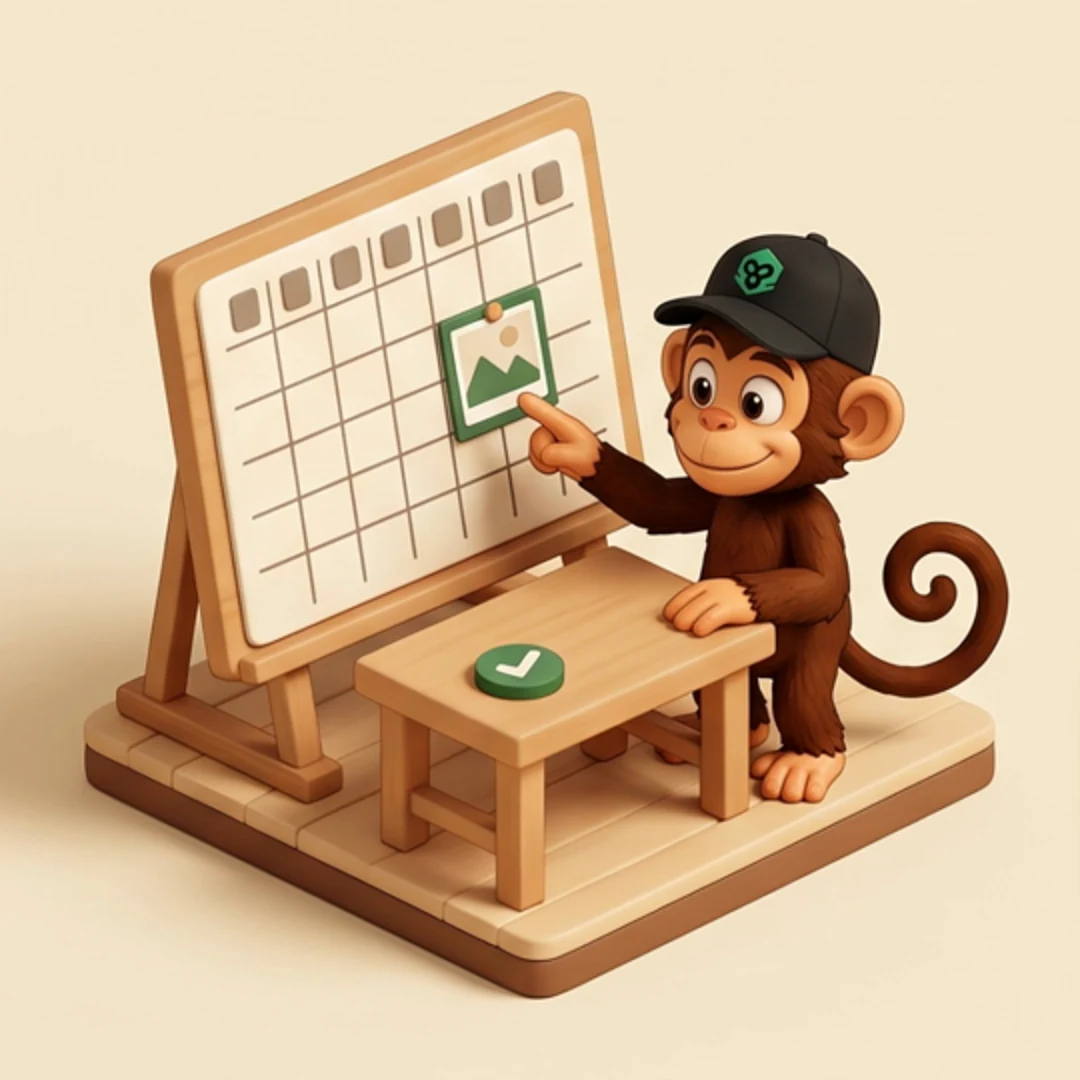 Patch points to the post on a miniature content calendar at the joinery workshop.